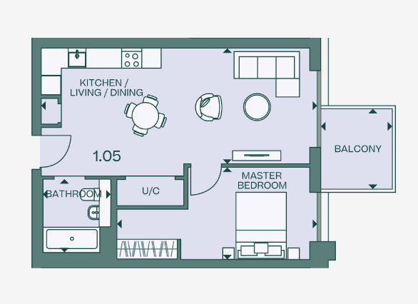 Fulton & Fifth 1 Bedroom Wembley Park