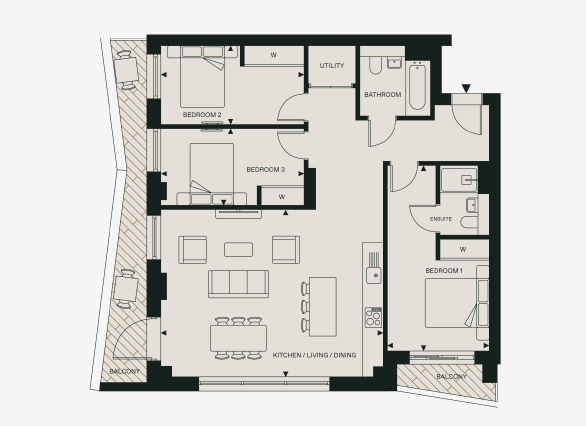 Three bedroom apartment London Fields